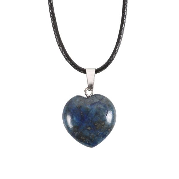 Lapis Lazuli Healing Crystal Heart Necklace - Image 3