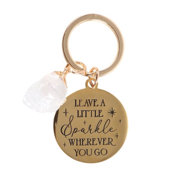 Leave a Little Sparkle Clear Quartz Crystal Keyring - Image 3