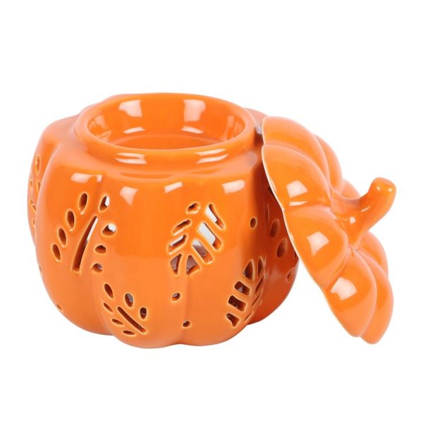 Orange Autumn Leaves Pumpkin Oil Burner - Image 2