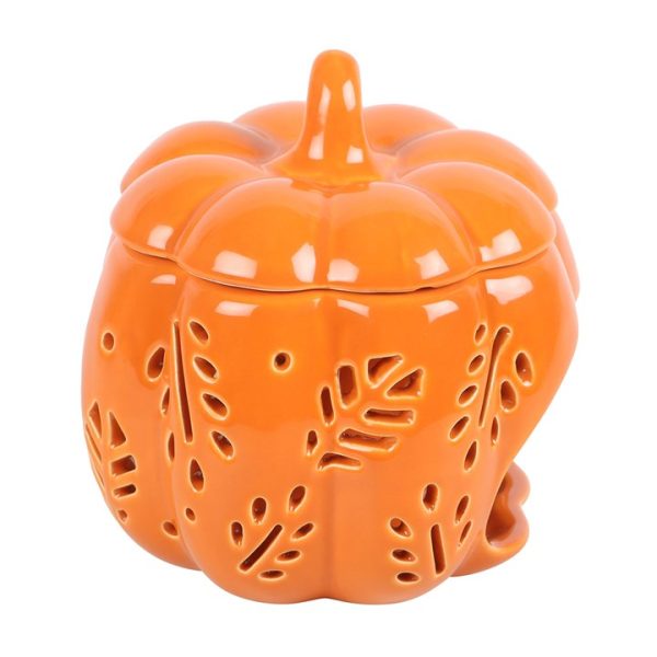 Orange Autumn Leaves Pumpkin Oil Burner - Image 3