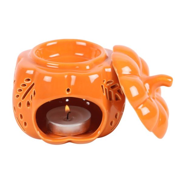 Orange Autumn Leaves Pumpkin Oil Burner - Image 4