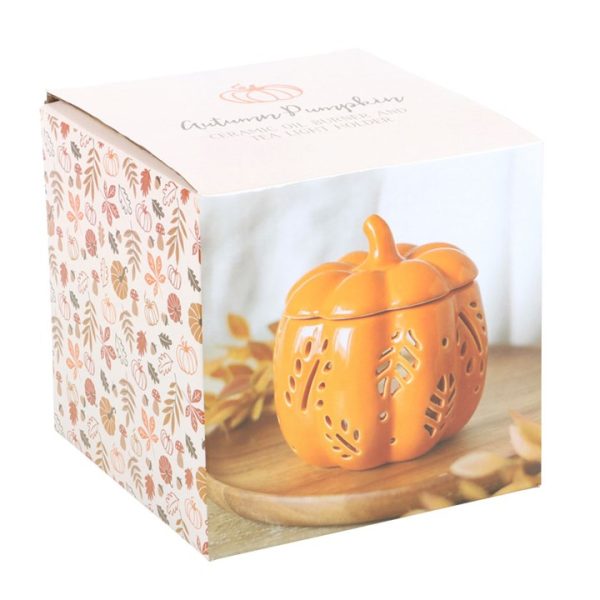 Orange Autumn Leaves Pumpkin Oil Burner - Image 6