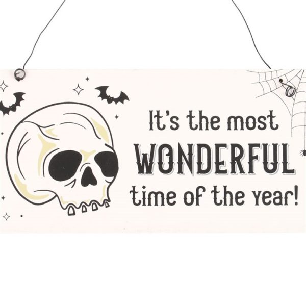 Most Wonderful Time of the Year Skull Hanging Sign - Image 2