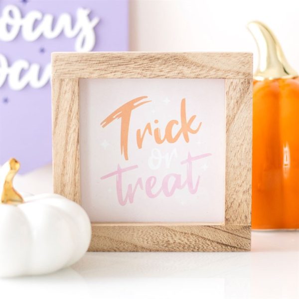 Pink Trick or Treat Wooden Frame Sign - Image 4