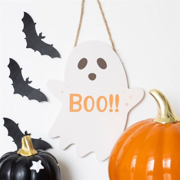 20cm Ghost Shaped Hanging Sign - Image 4