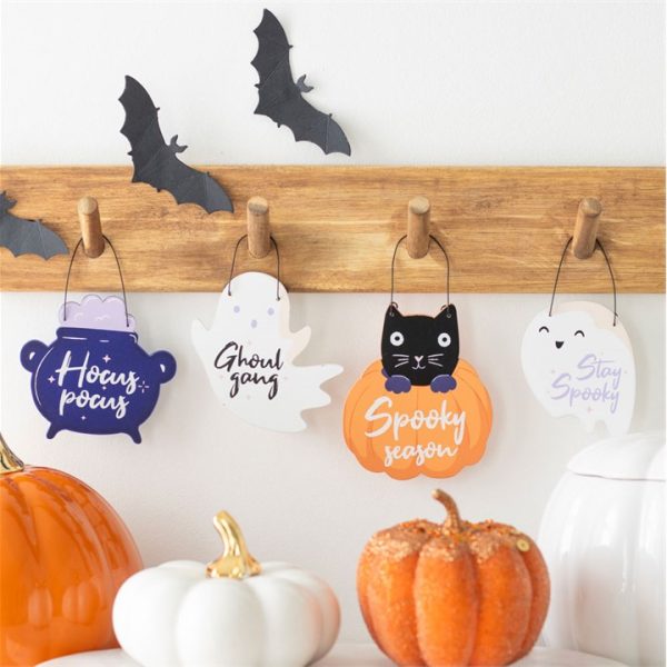 Set of 24 Mini Spooky Signs on Display - Image 4