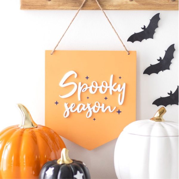 Orange Spooky Season Hanging Sign - Image 4