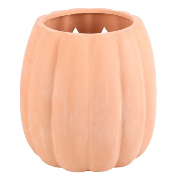 25cm Terracotta Cut Out Pumpkin Decoration - Image 3