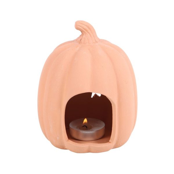 9cm Terracotta Pumpkin Tealight Holder - Image 2