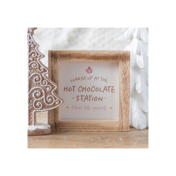 Hot Chocolate Station Wooden Frame Sign - Image 2