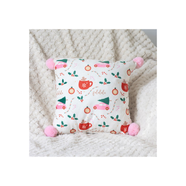 Square Sugarplum Fun Christmas Print Cushion - Image 2