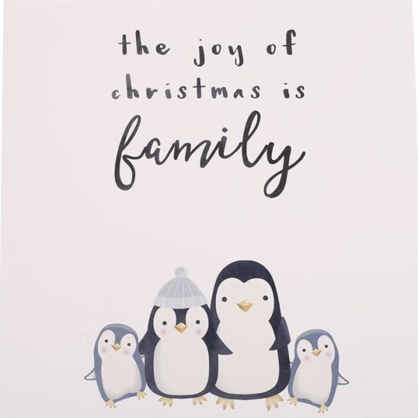 Joy of Christmas Penguin Family Hanging Sign - Image 2