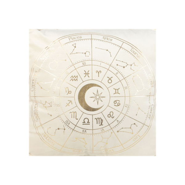 35cm Square Off White Astrology Wheel Cushion - Image 2