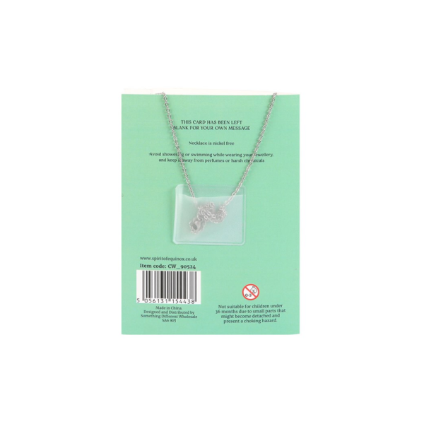 Green Aventurine Crystal Moon Necklace on Greeting Card - Image 2