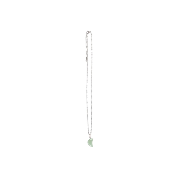 Green Aventurine Crystal Moon Necklace on Greeting Card - Image 4