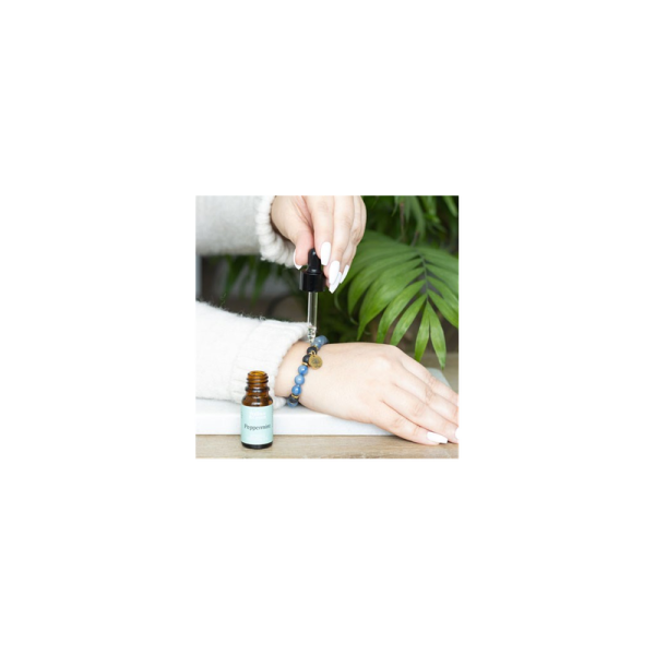 Inner Peace Blue Lace Agate Crystal Essential Oil Bracelet - Image 3