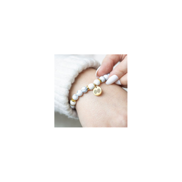 Stress Less Howlite Crystal Essential Oil Bracelet - Image 4