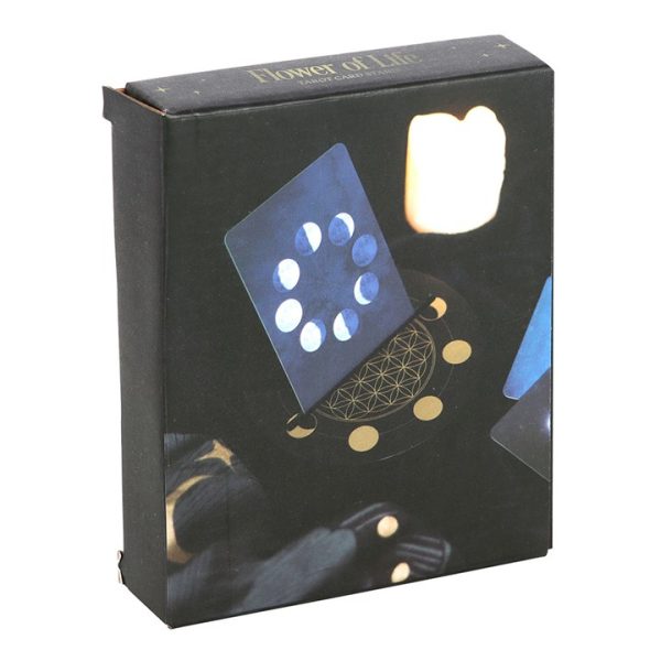 Black Flower of Life Crescent Moon Tarot Card Stand - Image 4