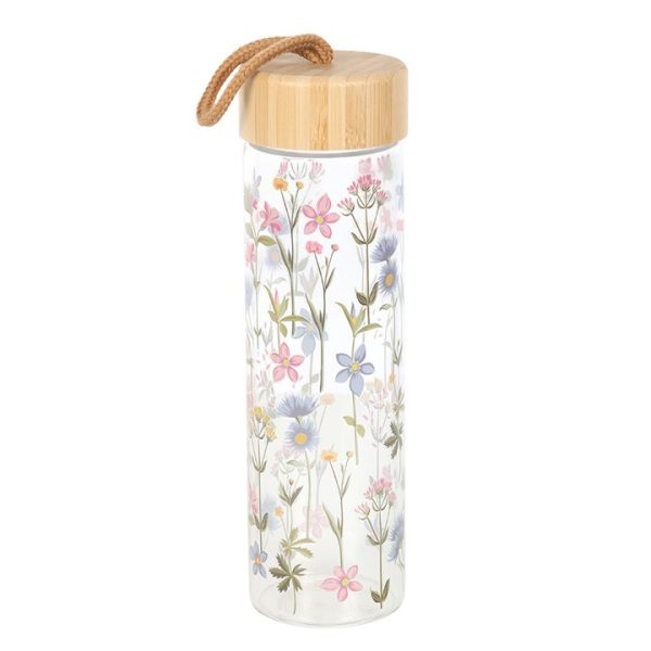 Floral Print Glass Water Bottle - Image 2