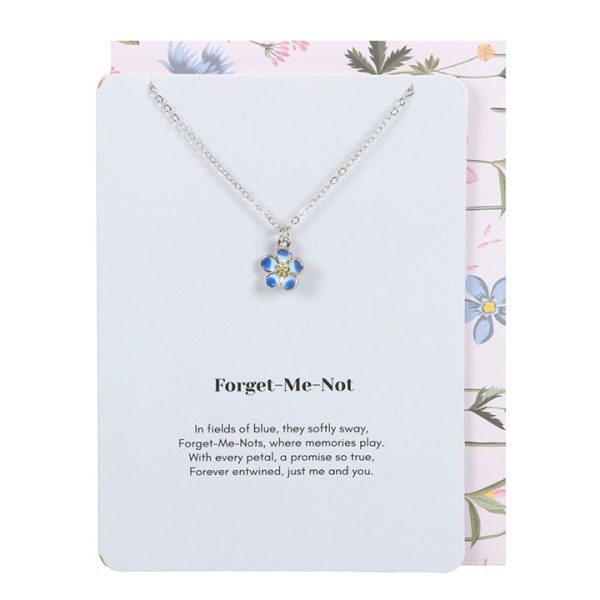 Forget-Me-Not Flower Necklace on Greeting Card - Image 2