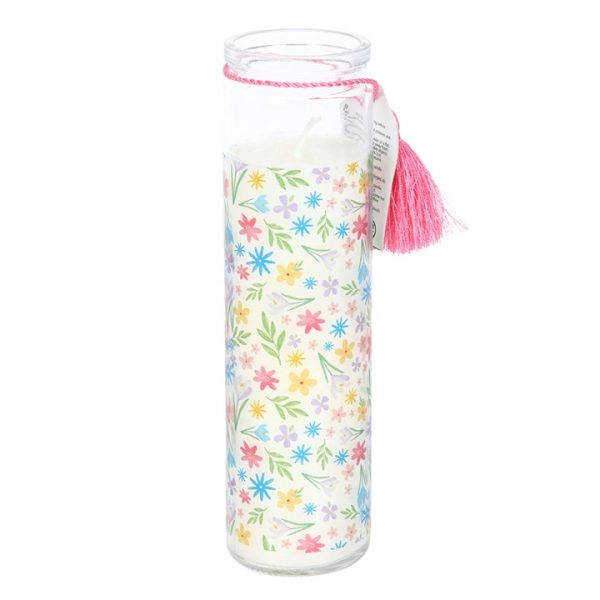 Spring Floral Print Fresh Linen Tube Candle - Image 3