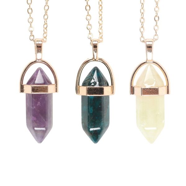 Set of 9 Crystal Pendant Necklaces - Image 5