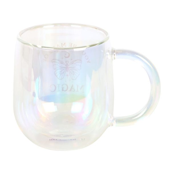 You Are Made of Magic Iridescent Double Walled Glass Mug - Image 4