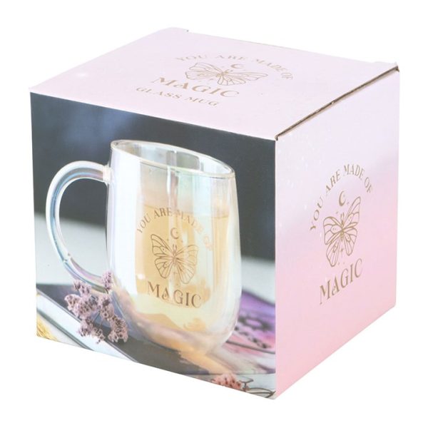 You Are Made of Magic Iridescent Double Walled Glass Mug - Image 5