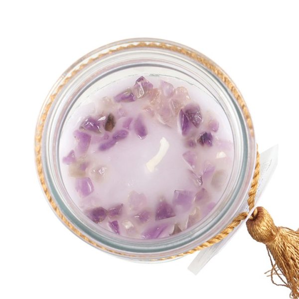 Blackberry Tube Candle with Amethyst Crystals - Image 4