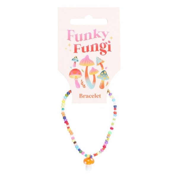Orange Mushroom Beaded Charm Bracelet - Image 2