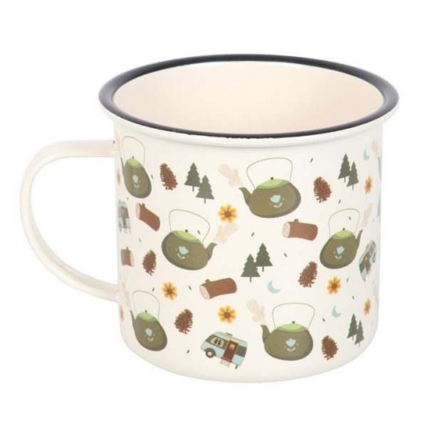 Camping Print Enamel Mug - Image 3