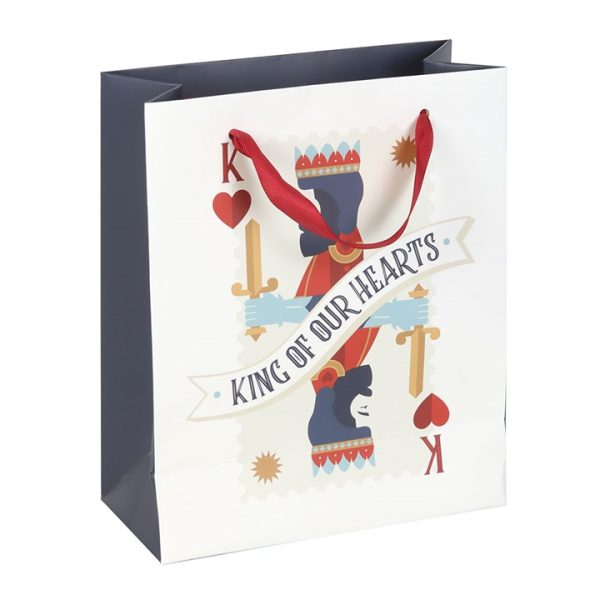 23cm Medium King of Our Hearts Playing Card Gift Bag - Image 3