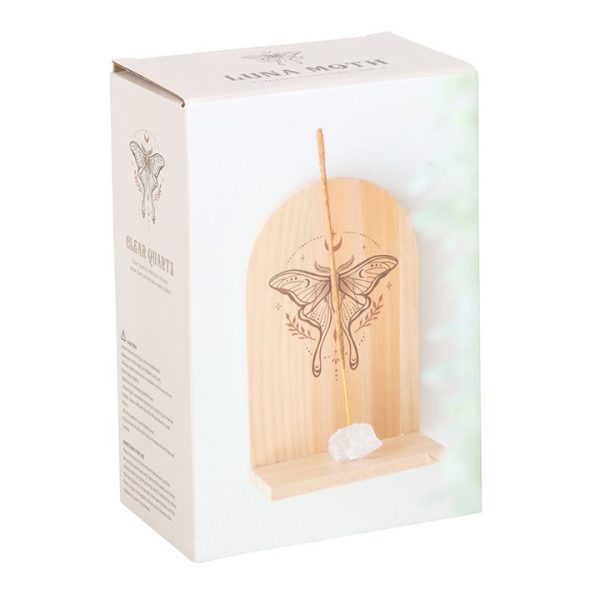 Natural Luna Moth Wooden Incense Holder Shelf - Image 5