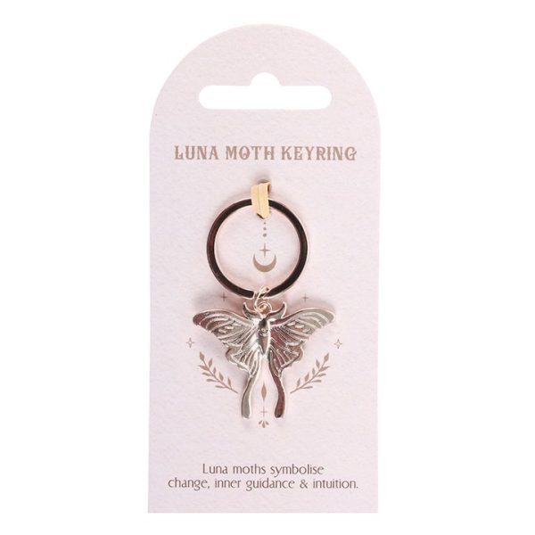 Light Luna Moth Keyring - Image 2