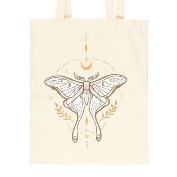 Light Luna Moth Polycotton Tote Bag - Image 3