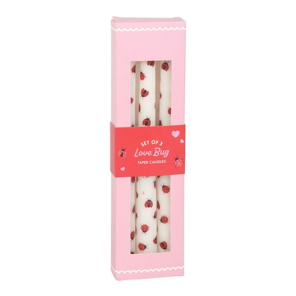 Set of 3 Love Bug Ladybird Taper Candles - Image 4