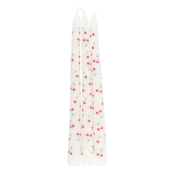 Set of 3 Heart Cherry Taper Candles - Image 5