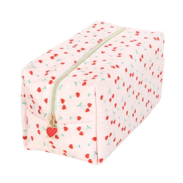 Heart Cherry Print Makeup Bag - Image 4