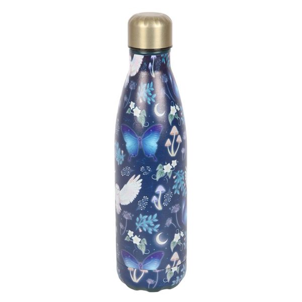 Night Flight Owl Print Metal Water Bottle - Image 4