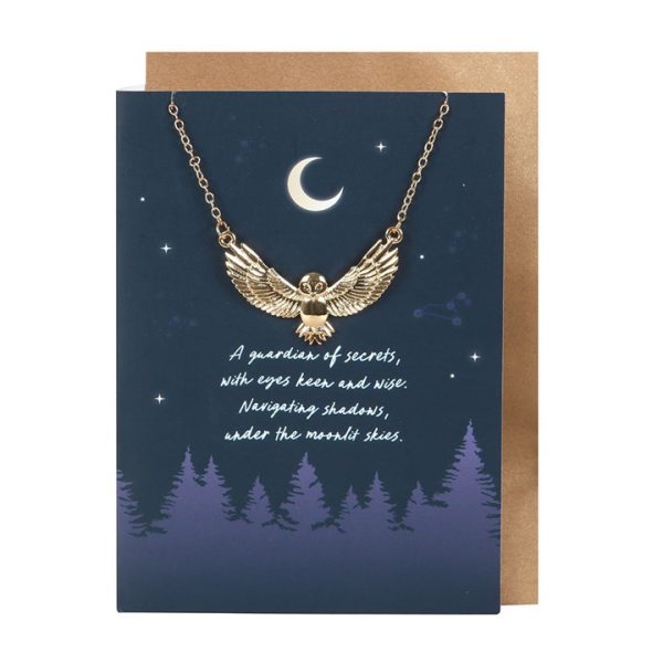 Night Owl Necklace Greeting Card - Image 2