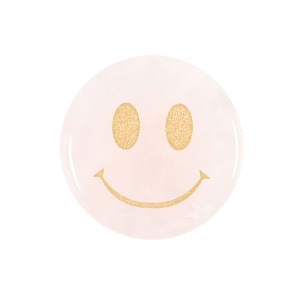 You Are Loved Rose Quartz Happy Face Crystal - Image 5