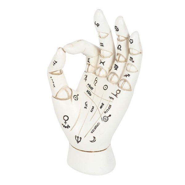 White Palmistry Hand Ornament - Image 2