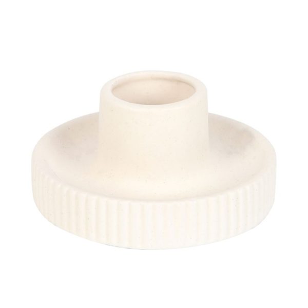 Cream Ribbed Smudge Bowl - Image 3