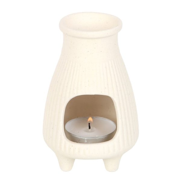 Cream Ribbed Palo Santo Brick Burner - Image 4