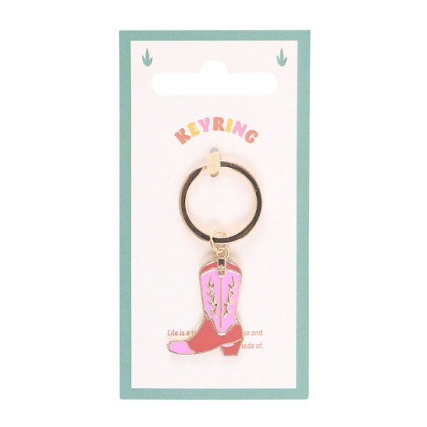 Pink Cowboy Boot Keyring - Image 2