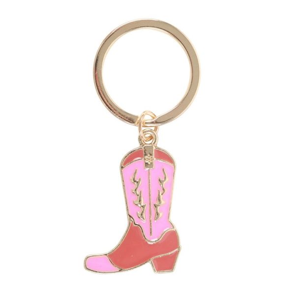 Pink Cowboy Boot Keyring - Image 3