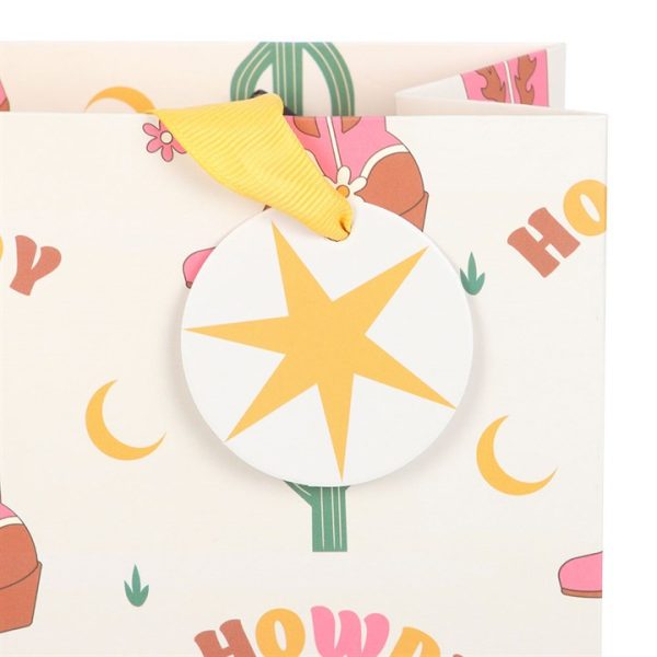 23cm Cowboy Boot Print Gift Bag - Image 3