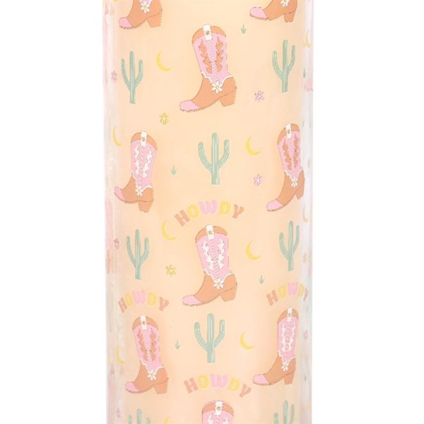 Howdy Cowboy Boot Print Floral Tube Candle - Image 4