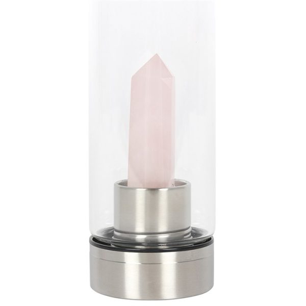 Rose Quartz Purifying Glass Water Bottle - Image 2