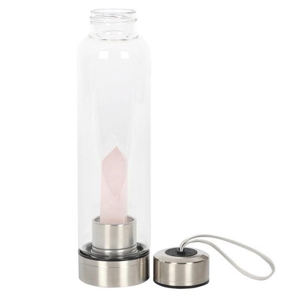 Rose Quartz Purifying Glass Water Bottle - Image 3